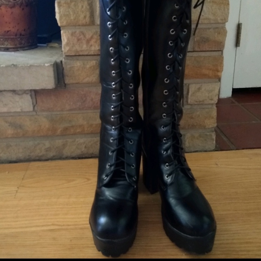 Knee high platform boots